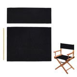 Casual Directors Chair Cover Kit, Replacement Bamboo Stick, Canvas Seat and Canvas Stool Protector for Home Director Chair, Black, 54x41x0.1cm