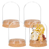 Glass Dome Cover, Decorative Display Case, Cloche Bell Jar Terrarium with Cork Base, Arch, Clear, 65.5x91.5mm