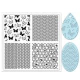 Silicone Clay Texture Mat, Clay Modeling Pattern Pad, Butterfly, 140x140x3mm