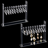 Transparent Acrylic Earring Display Hanging Stands, Coat Hanger Shaped Earring Organizer Holder with 10Pcs Hangers, Clear, Finished Product: 3x18x13.8cm, 2 sets/box