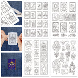 4 Sheets 11.6x8.2 Inch Stick and Stitch Embroidery Patterns, Non-woven Fabrics Water Soluble Embroidery Stabilizers, Tarot, 297x210mmm
