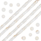 2 Strands Natural Freshwater Shell Beads Strands, Heishi Beads, Flat Round/Disc, WhiteSmoke, 4~4.5x2.5~3mm, Hole: 0.4mm, about 113pcs/strand, 14.72''~14.96''(37.4~38cm)
