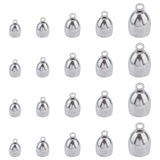 304 Stainless Steel Cord Ends, End Caps, Stainless Steel Color, 8~14x4~10mm, Hole: 2mm, Inner Diameter: 3~8mm, 25pcs/box