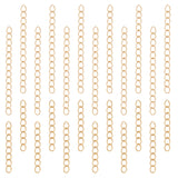 100Pcs 2 Style 304 Stainless Steel Curb Chain Extender, End Chains, Golden, 25~53x3~4mm, 50Pcs/style