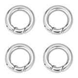 4Pcs Smooth 304 Stainless Steel Spring Gate Rings, O Rings, Snap Clasps, Stainless Steel Color, 9 Gauge, 15x3mm