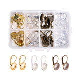 DIY EarringMaking, Brass Leverback Earring Findings and Clear Glass Cabochons, Mixed Color, 110x70x30mm