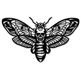 Iron Wall Art Decorations, for Front Porch, Living Room, Kitchen, Moth, Electrophoresis Black, 176x300x1mm