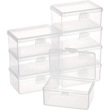 Polypropylene(PP) Plastic Boxes, Bead Storage Containers, with Hinged Lid, Rectangle, White, 5.8x8.35x3.65cm,  Inner Size: 7.7x5.1cm, 8pcs/box