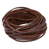 Flat Leather Jewelry Cord, Jewelry DIY Making Material, Coconut Brown, 3x2mm, about 10.94 Yards(10m)/Roll