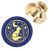 Golden Tone Wax Seal Brass Stamp Head, for Wax Seal Stamp, Fox, 25x14.5mm