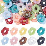 60pcs 10 Colors Acrylic Beads, DIY Accessories for Children, Flower, Mixed Color, 26x27x5mm