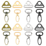 WADORN 16Pcs 8 Style Alloy Swivel Snap Clasps, with Zinc Alloy Connector Adjustment Buckle, Bag Replacement Accessories, Mixed Color, 2pcs/style
