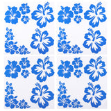 Waterproof PET Adhesive Sticker Car Stickers, DIY Car Decorations, Hibiscus Rosa-sinensis, Dodger Blue, 205x200x0.5mm