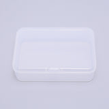 Transparent Plastic Bead Containers, with Hinged Lids, Flip Cover, Rectangle, White, 12.5x8.5x4.5cm, Inner Size: 12x8cm