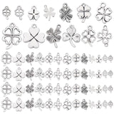 130Pcs 13 Style Tibetan Style Alloy Clover Charms, Alloy Pendant, 201 Stainless Steel Charms, Cadmium Free & Nickel Free & Lead Free, Antique Silver, 10pcs/style