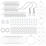 DIY Dangle Earring Making Kits, Including Brass Earring Hooks & Jump Rings, 304 Stainless Steel Pendants and Plastic Ear Nuts, Platinum & Stainless Steel Color, 630pcs/box
