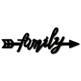 Laser Cut Basswood Wall Sculpture, for Home Decoration Kitchen Supplies, Word family, Black, 95x280x5mm