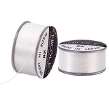 Nylon Beading Thread, Seed Bead Thread, Nylon String for Jewelry Beading Bracelets Making, White, 0.1mm, about 50.31 Yards(46m)/Roll