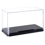 Transparent Plastic Building Block Model Display Boxes, Matching Boxes, with Black Base, Rectangle, Clear, 18x9x10cm, 2pcs/set