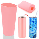 Silicone Cup Sleeve, Column, Pink, 80x205mm, Hole: 31mm, Inner Diameter: 75mm