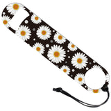 201 Stainless Steel Bottle Opener, with PU Leather Cord, Rectangle, Daisy, 178x38x2mm