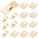 6 Sets Brass Fold Over Clasps, Nickel Free, Real 18K Gold Plated, 33.5x14x4mm, Hole: 2mm