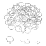 304 Stainless Steel Leverback Earring Findings, with Loop, 304 Stainless Steel Open Jump Rings, Silver, 100pcs/box