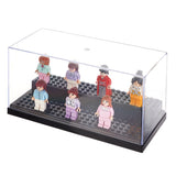 2-Tier Acrylic Minifigure Display Cases, Dustproof Building Block Display Box, Action Figure Toys Storage Box, Black, Finish Product: 20.1x10x9.5cm, about 3pcs/set