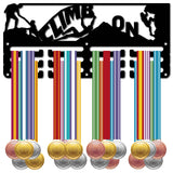Sports Theme Iron Medal Hanger Holder Display Wall Rack, 3-Line, with Screws, Mountain, 130x290mm, Hole: 5mm