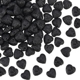 2 Strands Natural Lava Rock Beads Strands, Heart, 10x10x5mm, Hole: 0.6mm, about 39~40pcs/strand, 15.67 inch(39.8cm)