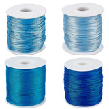 3 rolls 3 colors Nylon Thread, Rattail Satin Cord, Blue, 1.5mm, about 38.27 yards(35m)/roll, 1roll/color