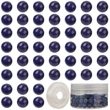DIY Bead Stretch Bracelets Making, with Dyed Natural Lapis Lazuli Round Beads and Elastic Thread, 8mm, Hole: 1mm, 100pcs/box