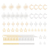 DIY Sun & Moon & Star Earring Making Kit, Including Brass Link Connectors & Charms, 304 Stainless Steel Pendants, Iron Earring Hooks, Mixed Color, 94Pcs/box