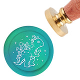 Brass Wax Seal Stamp with Handle, for DIY Scrapbooking, Dinosaur Pattern, 3.5x1.18 inch(8.9x3cm)