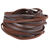 10M Flat Imitation Leather Cord, for Pillow Decor, Coconut Brown, 5x1.6mm, about 10.94 Yards(10m)/Roll