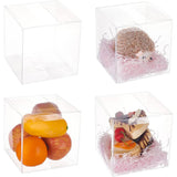 Foldable Transparent PVC Boxes, for Craft Candy Packaging, Wedding, Party Favor Gift Boxes, Square, Clear, 15x15x15cm, Unfold: 41.6x30.1x0.1cm