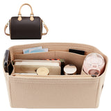 Felt Purse Organizer Insert, Tote Shaper Premium Felt Bag Accessories, with Iron Zippers, Rectangle, Khaki, 32x29.5x15.5cm