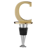 Silicone Wine Bottle Stoppers, with Zinc Alloy Findings, Cone and Letter, Letter.C, 106~107x40~42x25mm