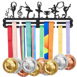 Sports Theme Iron Medal Hanger Holder Display Wall Rack, with Screws, Gymnastics Pattern, 150x400mm