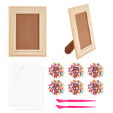 DIY Chips Shell Mosaic Photo Frame Making Kit, Including Natural Wood Rectangle Picture Frame, PVC Picture Frame Hard Sheet, Plastic Sculpture Knifes, Dyed Shell Beads, Mixed Color, 203x152x7.5mm