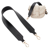 Leather Bag Straps, with Alloy Swivel Clasps, Black, 64x3.85cm