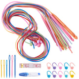 Sewing Tools, with ABS Plastic Crochet Hooks, Markers Holder, Plastic Knitting Needles, Sewing Scissors and Soft Tape Measure, Mixed Color