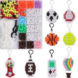 DIY Sport Theme Keychain Making Kit, Including Barrel European Resin & Plastic Beads, Polyester Cord, Plastic Lobster Keychain Clasp Findings, Mixed Color, 645Pcs/box