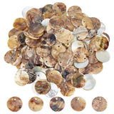 400Pcs Shell Flat Round Charms, for Jewelry Making, 15x1mm, Hole: 1.4mm