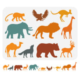 Plastic Drawing Painting Stencils Templates, for Painting on Scrapbook Fabric Tiles Floor Furniture Wood, Rectangle, Animals, 29.7x21cm