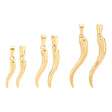 6Pcs 3 Style 304 Stainless Steel Pendants, Italian Horn, Golden, 26~43x6~9x3.5~5.5mm, Hole: 7~9x3~4mm, 2pcs/style