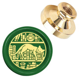 Golden Tone Wax Seal Brass Stamp Head, for Wax Seal Stamp, Cat Shape, 25x14.5mm