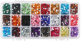 Imitation Taiwan Acrylic Rhinestone Cabochons, Faceted, Half Round, Mixed Color, 4x1.5mm, about 450pcs/compartment, about 10800pcs/box