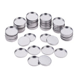 Iron Cabochon Settings, Flat Round, Platinum, Tray: 25mm, 26x3.5mm