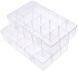 Rectangle Plastic Bead Storage Containers, 15 Compartments, White, 16.5x27.5x5.5cm